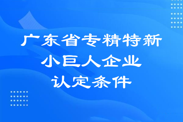 廣東省專精特新小巨人企業(yè)的認(rèn)定條件(基本條件、專項(xiàng)指標(biāo))