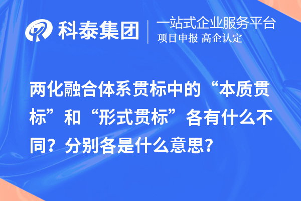 兩化融合體系貫標中的“本質(zhì)貫標”和“形式貫標”各有什么不同？分別各是什么意思？