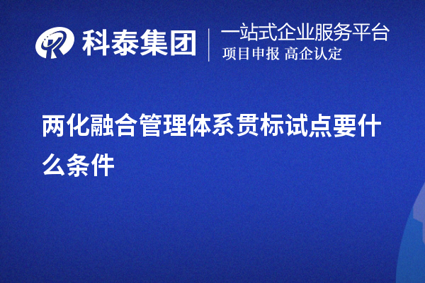 兩化融合管理體系貫標試點要什么條件