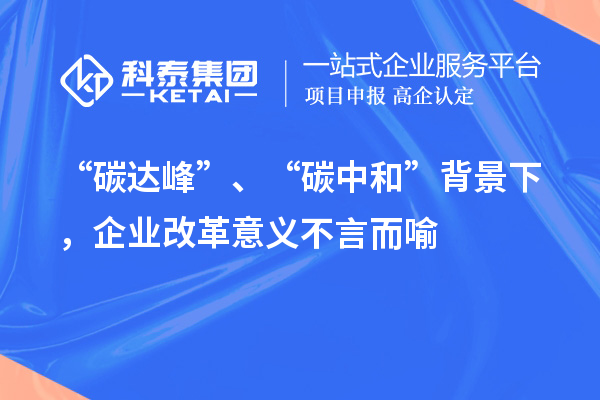 “碳達(dá)峰”、“碳中和”背景下，企業(yè)改革意義不言而喻