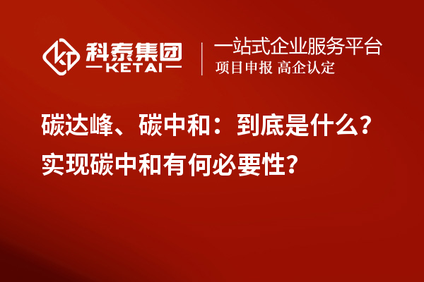 碳達(dá)峰、碳中和：到底是什么？實(shí)現(xiàn)碳中和有何必要性？