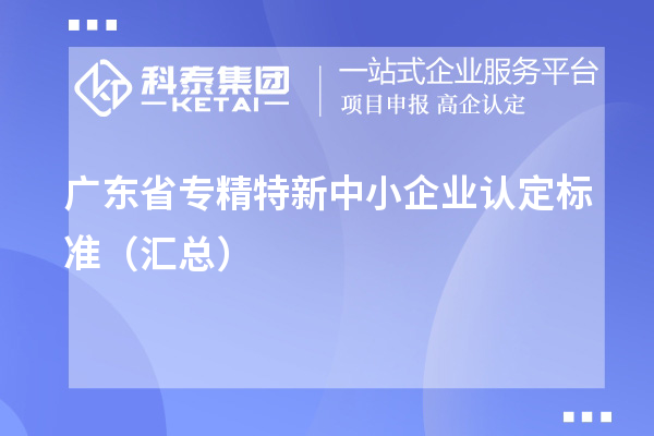 廣東省專精特新中小企業(yè)認(rèn)定標(biāo)準(zhǔn)（匯總）