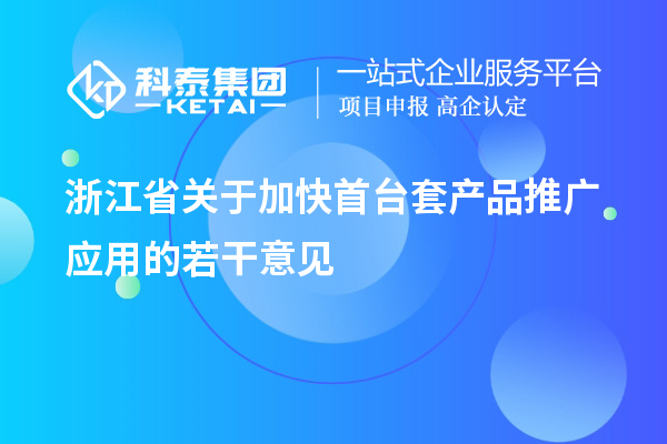 浙江省關于加快首臺套產(chǎn)品推廣應用的若干意見