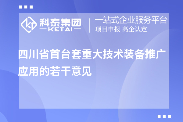 四川省首臺(tái)套重大技術(shù)裝備推廣應(yīng)用的若干意見(jiàn)