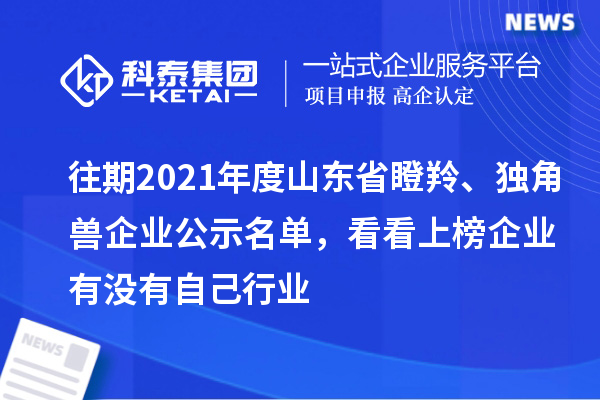 往期2021年度山東省瞪羚、獨(dú)角獸企業(yè)公示名單，看看上榜企業(yè)有沒(méi)有自己行業(yè)