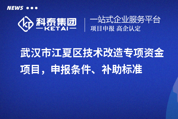 武漢市江夏區(qū)技術改造專項資金項目，申報條件、補助標準