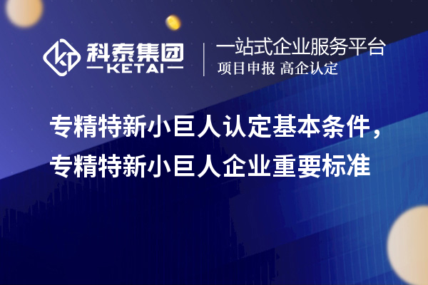 專精特新小巨人認定基本條件，專精特新小巨人企業(yè)重要標準