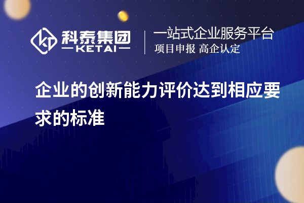 企業(yè)的創(chuàng)新能力評價(jià)達(dá)到相應(yīng)要求的標(biāo)準(zhǔn)