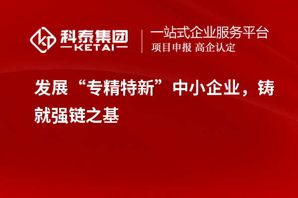 發(fā)展“專精特新”中小企業(yè)，鑄就強(qiáng)鏈之基