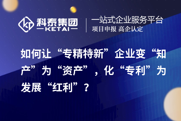 如何讓“專精特新”企業(yè)變“知產(chǎn)”為“資產(chǎn)”，化“專利”為發(fā)展“紅利”？