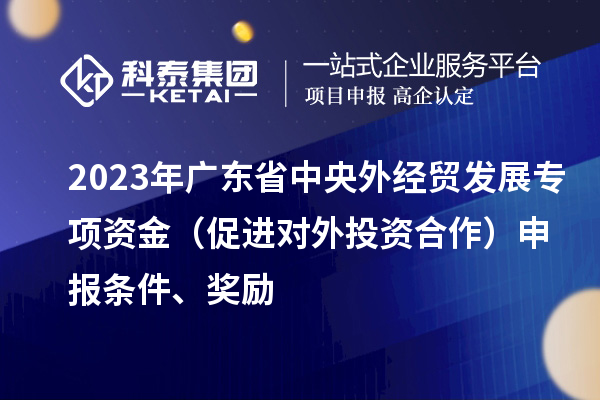 2023年廣東省中央外經(jīng)貿(mào)發(fā)展專項(xiàng)資金（促進(jìn)對(duì)外投資合作）申報(bào)條件、獎(jiǎng)勵(lì)