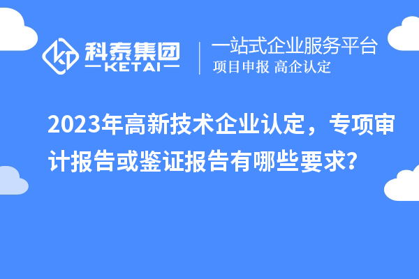 2023年高新技術(shù)企業(yè)認(rèn)定，專項(xiàng)審計(jì)報(bào)告或鑒證報(bào)告有哪些要求？
