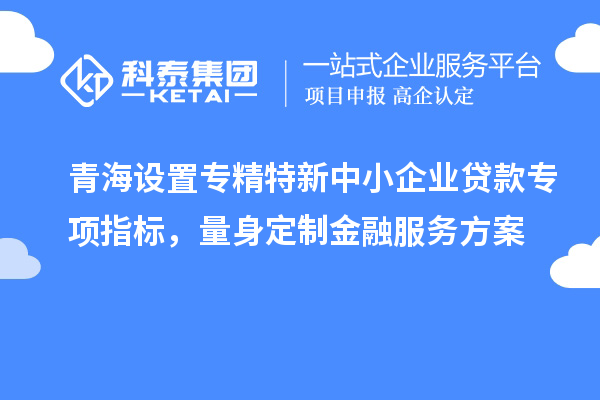 青海設(shè)置專精特新中小企業(yè)貸款專項指標(biāo)，量身定制金融服務(wù)方案