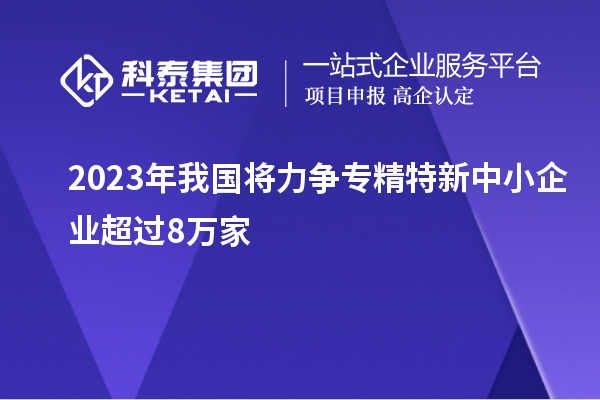 2023年我國(guó)將力爭(zhēng)專(zhuān)精特新中小企業(yè)超過(guò)8萬(wàn)家