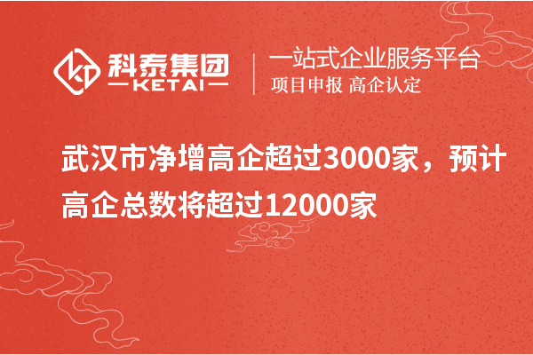 武漢市凈增高企超過3000家，預(yù)計高企總數(shù)將超過12000家