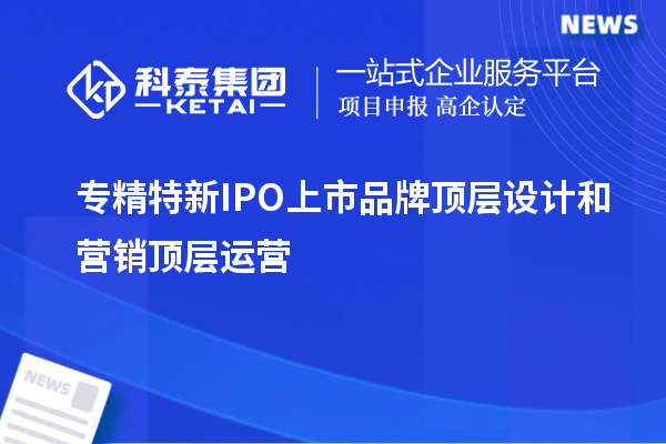 專精特新IPO上市品牌頂層設(shè)計和營銷頂層運營
