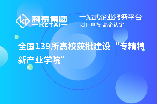 全國139所高校獲批建設“專精特新產(chǎn)業(yè)學院”