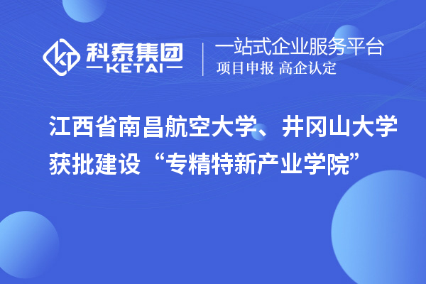 江西省南昌航空大學(xué)、井岡山大學(xué)獲批建設(shè)“專精特新產(chǎn)業(yè)學(xué)院”