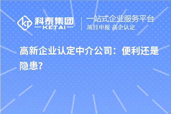 高新企業(yè)認定中介公司：便利還是隱患？