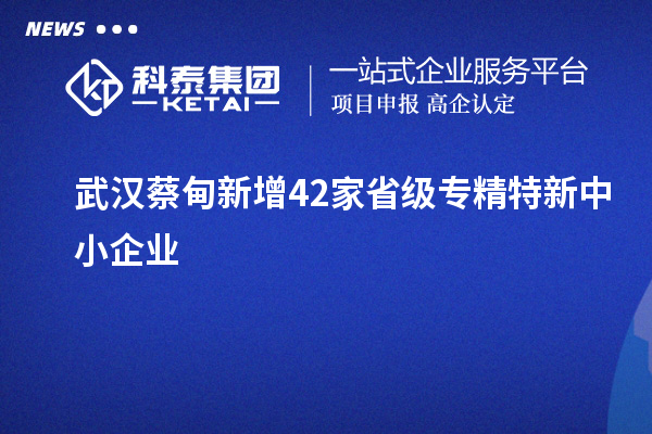 武漢蔡甸新增42家省級專精特新中小企業(yè)