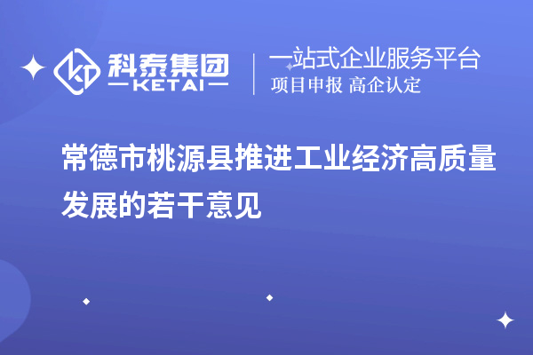 常德市桃源縣推進(jìn)工業(yè)經(jīng)濟(jì)高質(zhì)量發(fā)展的若干意見(jiàn)