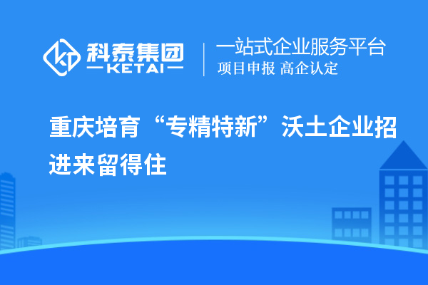 重慶培育“專(zhuān)精特新”沃土 企業(yè)招進(jìn)來(lái)留得住