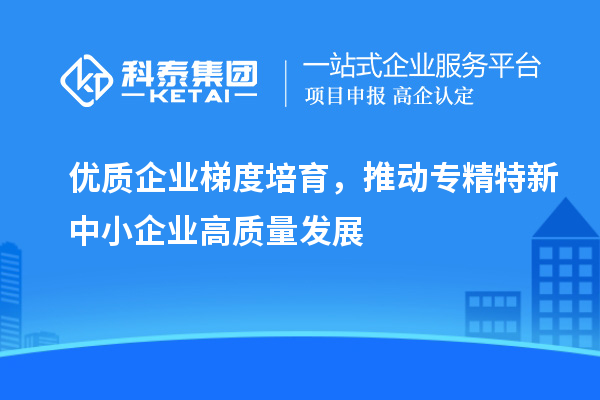 優(yōu)質(zhì)企業(yè)梯度培育，推動專精特新中小企業(yè)高質(zhì)量發(fā)展