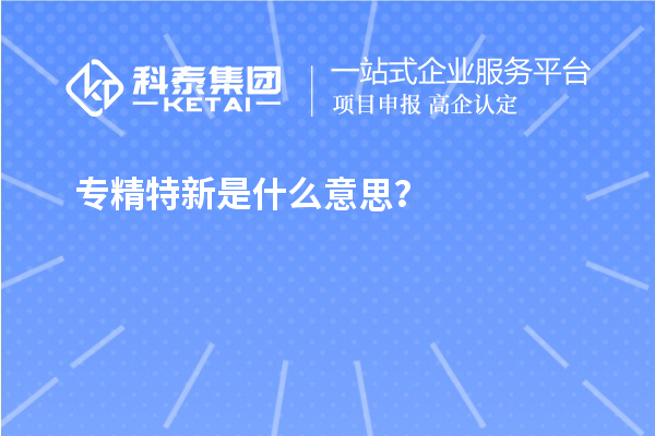 專精特新是什么意思？