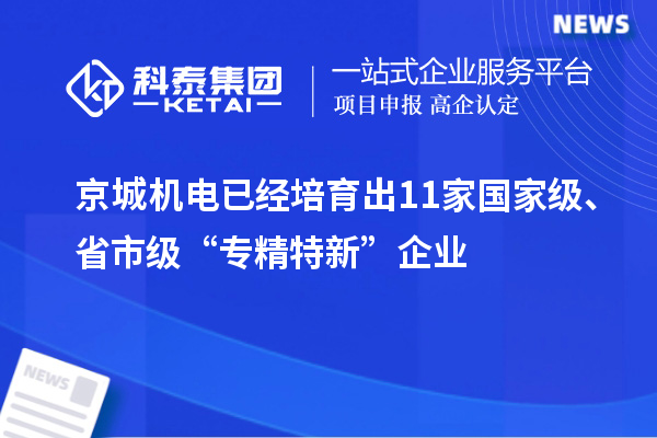 京城機(jī)電已經(jīng)培育出11家國家級(jí)、省市級(jí)“專精特新”企業(yè)
