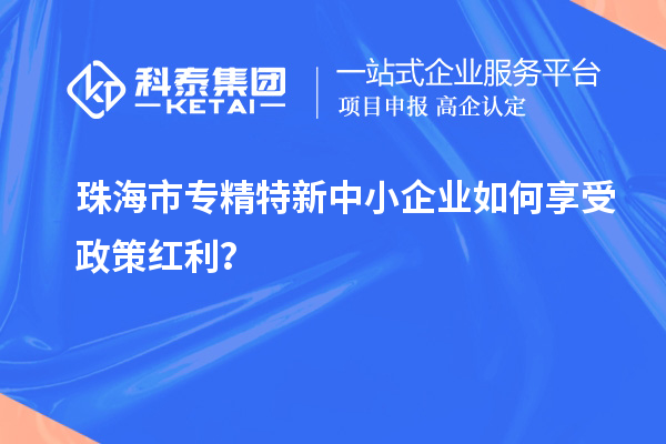 珠海市專精特新中小企業(yè)如何享受政策紅利？