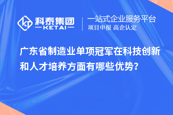廣東省制造業(yè)單項冠軍在科技創(chuàng)新和人才培養(yǎng)方面有哪些優(yōu)勢？