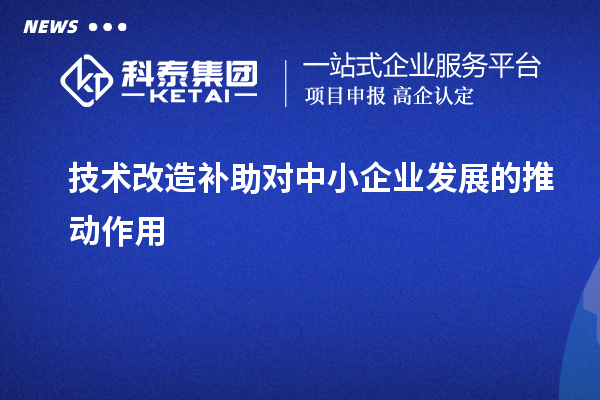  技術(shù)改造補助對中小企業(yè)發(fā)展的推動作用