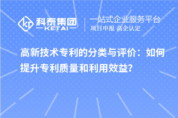 高新技術(shù)專利的分類與評(píng)價(jià)：如何提升專利質(zhì)量和利用效益？