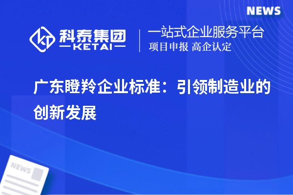 廣東瞪羚企業(yè)標(biāo)準(zhǔn)：引領(lǐng)制造業(yè)的創(chuàng)新發(fā)展