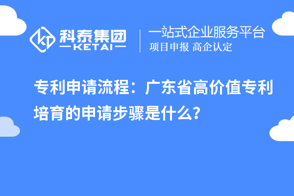 專利申請流程：廣東省高價值專利培育的申請步驟是什么？
