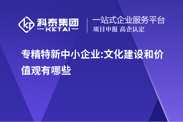 專精特新中小企業(yè):文化建設(shè)和價(jià)值觀有哪些