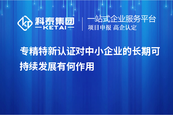 專精特新認(rèn)證對中小企業(yè)的長期可持續(xù)發(fā)展有何作用