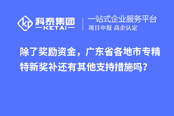 除了獎勵資金，廣東省各地市專精特新獎補(bǔ)還有其他支持措施嗎？