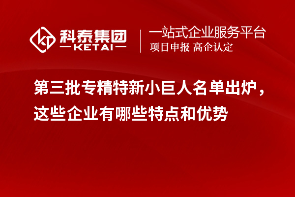 第三批專精特新小巨人名單出爐，這些企業(yè)有哪些特點(diǎn)和優(yōu)勢(shì)