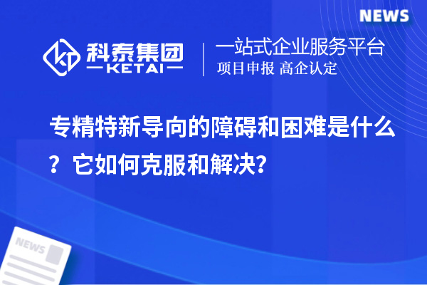 專精特新導向的障礙和困難是什么？它如何克服和解決？