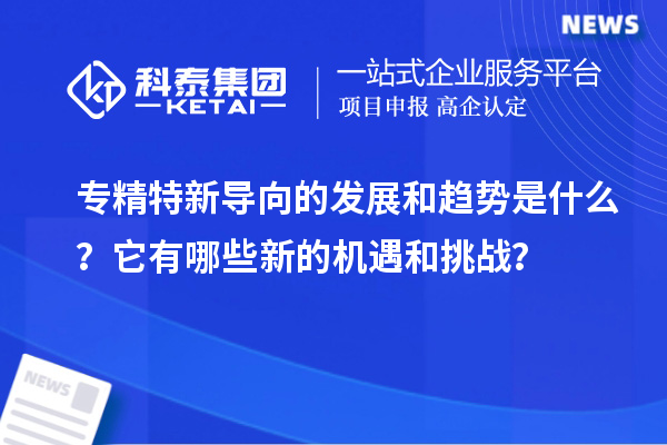 專精特新導(dǎo)向的發(fā)展和趨勢(shì)是什么？它有哪些新的機(jī)遇和挑戰(zhàn)？