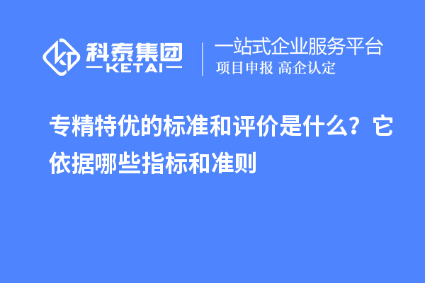 專精特優(yōu)的標(biāo)準(zhǔn)和評(píng)價(jià)是什么？它依據(jù)哪些指標(biāo)和準(zhǔn)則