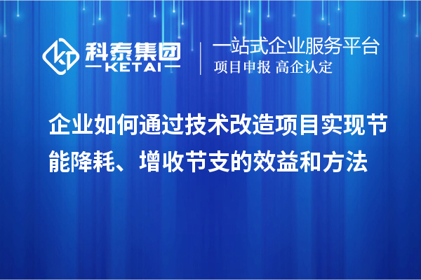 企業(yè)如何通過技術(shù)改造項目實現(xiàn)節(jié)能降耗、增收節(jié)支的效益和方法