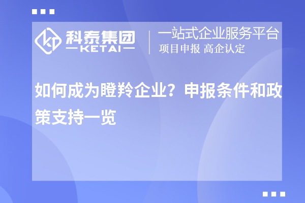 如何成為瞪羚企業(yè)？申報條件和政策支持一覽