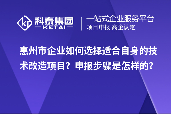 惠州市企業(yè)如何選擇適合自身的技術(shù)改造項(xiàng)目？申報(bào)步驟是怎樣的？