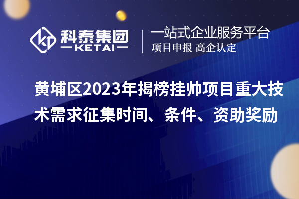 黃埔區(qū)2023年揭榜掛帥項目重大技術(shù)需求征集時間、條件、資助獎勵
