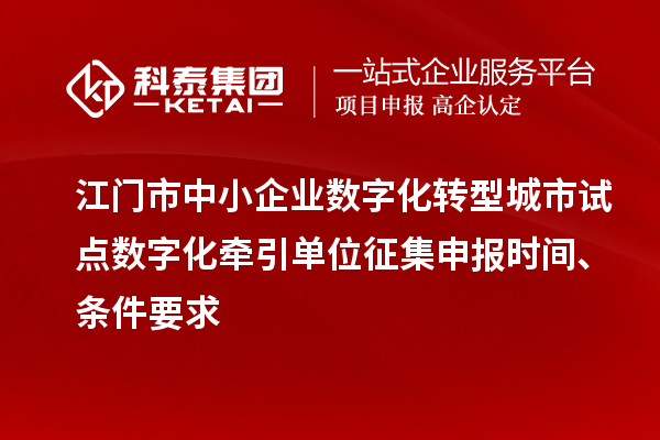 江門(mén)市中小企業(yè)數(shù)字化轉(zhuǎn)型城市試點(diǎn)數(shù)字化牽引單位征集申報(bào)時(shí)間、條件要求
