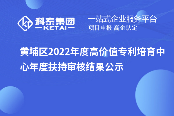 黃埔區(qū)2022年度高價(jià)值專利培育中心年度扶持審核結(jié)果公示