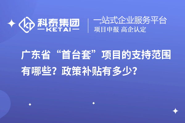 廣東省“首臺套”項目的支持范圍有哪些？政策補(bǔ)貼有多少？