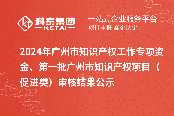 2024年廣州市知識產(chǎn)權(quán)工作專項資金、第一批廣州市知識產(chǎn)權(quán)項目（促進(jìn)類）審核結(jié)果公示